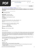 Download Two Dices Are Thrown Simultaneously Find the Probability of Getting an Even Number as Their Sum_ - Yahoo Answers India by DISCOVERY SN169456990 doc pdf
