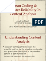 Human Coding & Interrater Reliability in Content Analysis