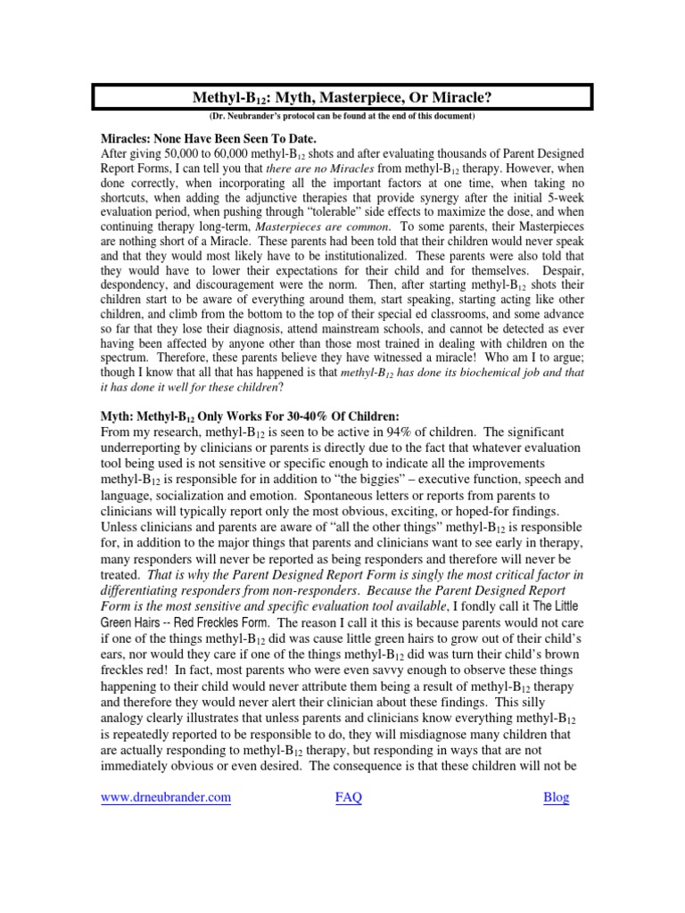 Methyl-B12 Myth, Masterpiece, or Miracle | PDF | Vitamin B12 | Methionine