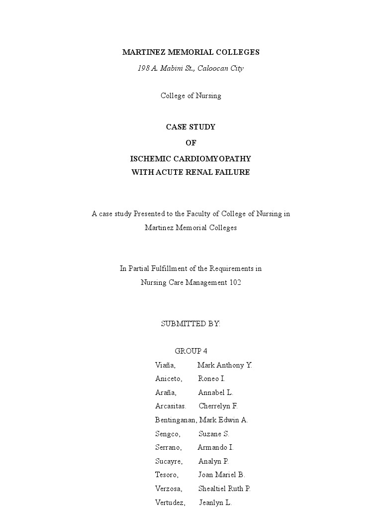 Ischemic Cardiomyopathy Case Study | PDF | Heart Valve | Coronary ...