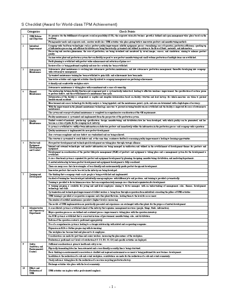 TPM Implementation and Best Practices | PDF | Risk Management | Safety
