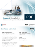 Janalent SharePoint Series - Administration Management and Migration (Part 2)