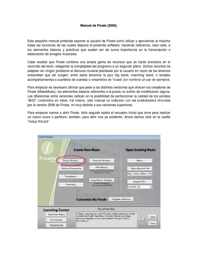 Guía Práctica para Usar Finale 2006 | PDF | Clave | Partituras