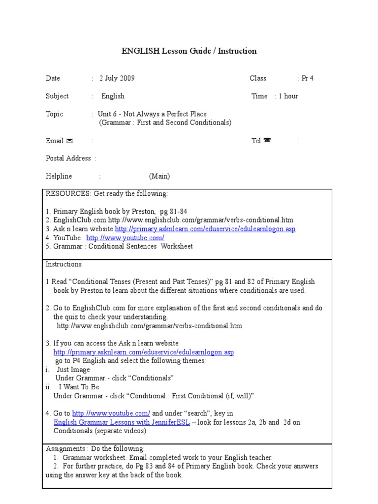 English Lesson Instruction - Thurs 2 July | PDF | Language Arts ...