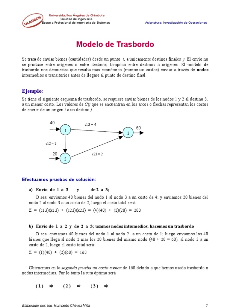 Modelo de Trasbordo | PDF | Enseñanza de matemática | Science