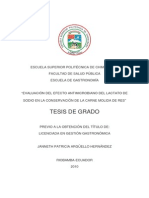 Evaluacion Del Efecto Microbiano Del Lactato de Sodio en La Conservacion de La Carne Molida de Res -TESIS de GRADO