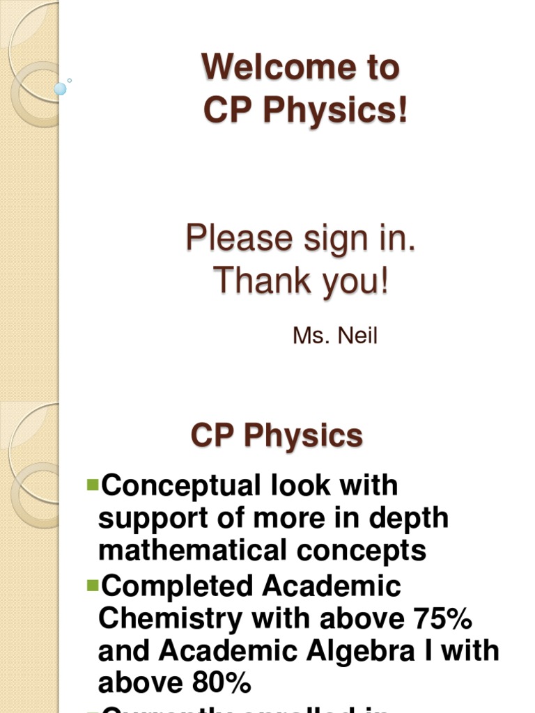 CP Physics Course Overview and Expectations | PDF | Teaching Methods ...