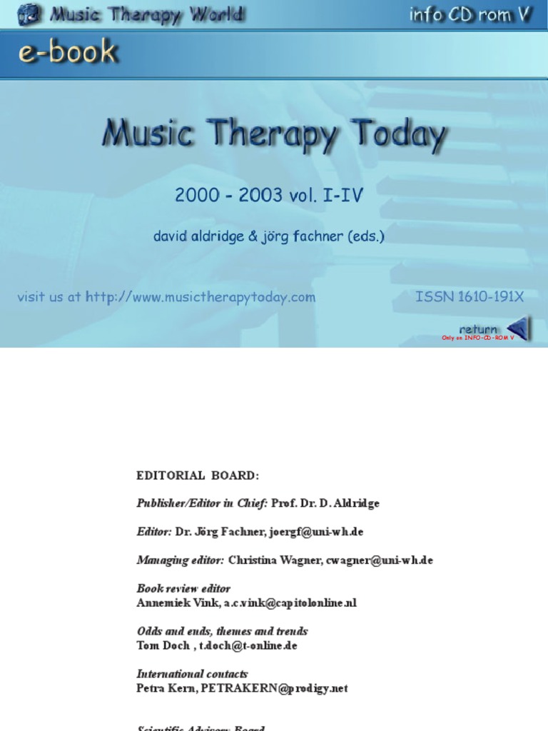 Music Therapy Today Dementia Palliative Care
