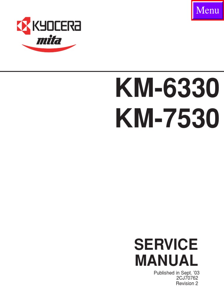 Kyocera Mita KM 6330 7530 Service Manual | Electrical Connector |  Photocopier
