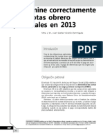 Determine Correctamente Las Cuotas Obrero Patronales en 2013