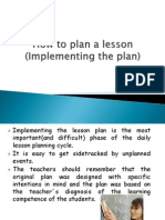 How To Plan A Lesson (Developing The, Presentation