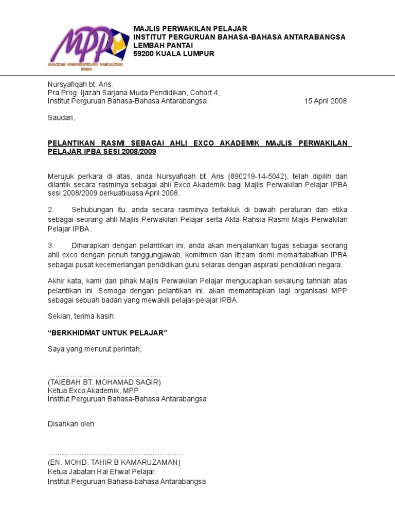 Pelantikan Dan Perlantikan Biasakan Yang Betul Betulkan Yang Biasa