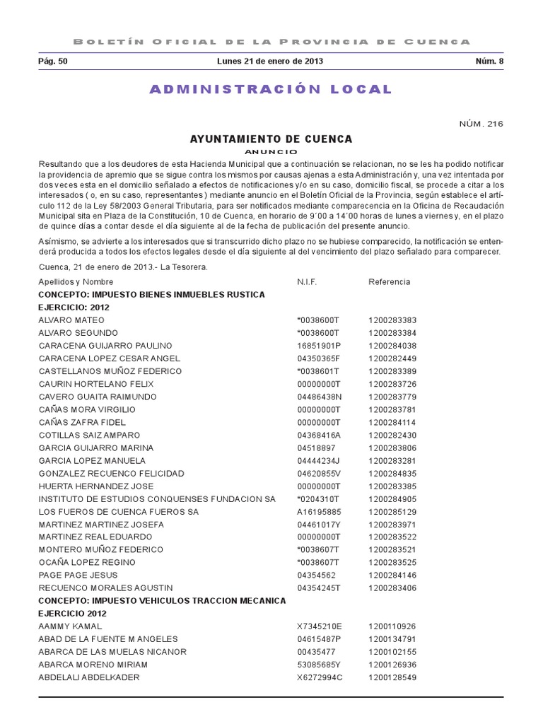 Bop Boletines 2013 1 21 18 | PDF