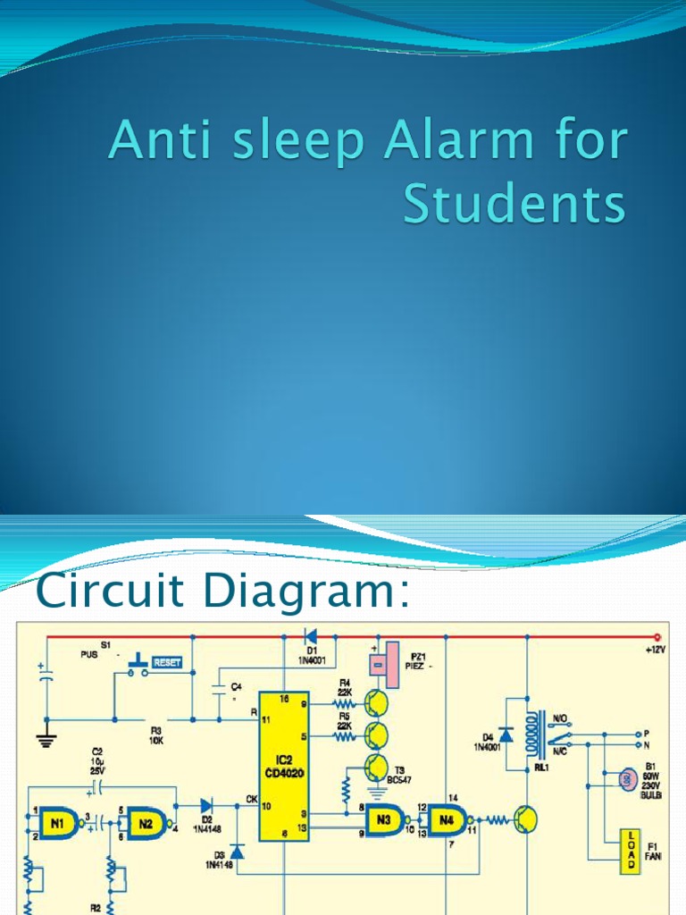 Anti Sleep Alarm Circuit Diagram | PDF