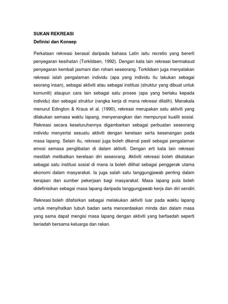 Sukan Rekreasi Pdf