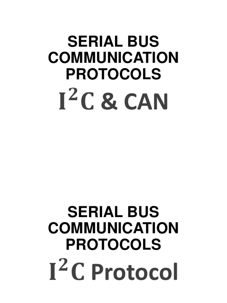 I2C and CAN Protocol PDF Transmission Control Protocol