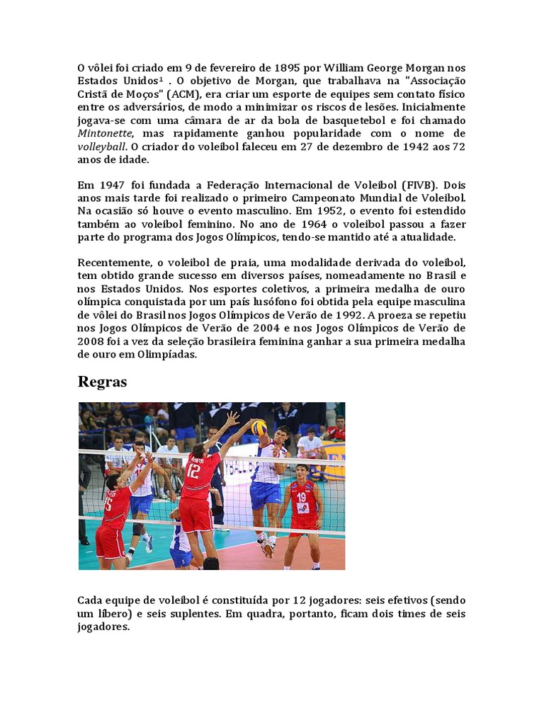 [A Criação do Voleibol] | PDF | Voleibol | Esportes atléticos