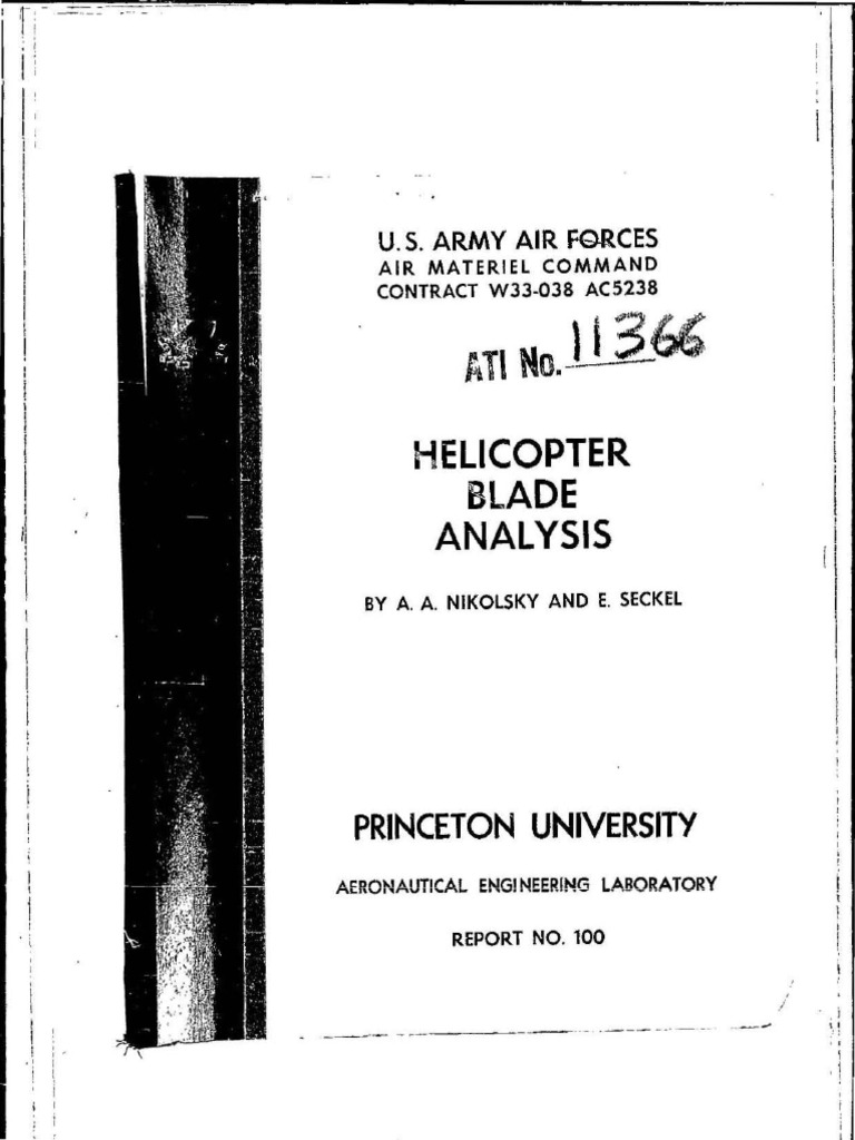 Helicopter Blade Analysis PDF Helicopter Rotor Equations