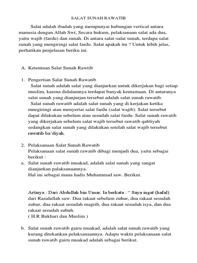 Salat Sunah Rawatib