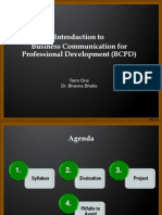 Introduction To Business Communication For Professional Development (BCPD)