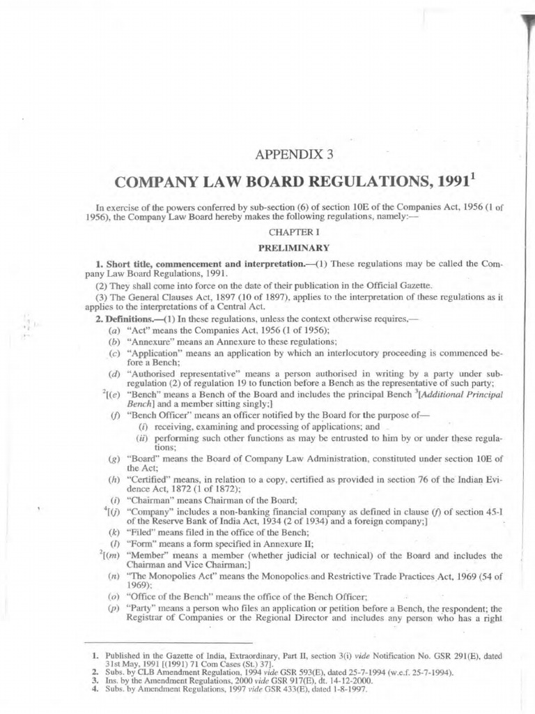 CLB Regulations 1991 | PDF | Ex Parte | Jurisdiction