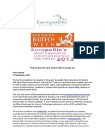 Find Out Who The Top 5 Biotech Smes in Europe Are Press Release 17 September, 2013