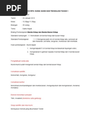 Contoh Rph Sains Thn 1 Pdf