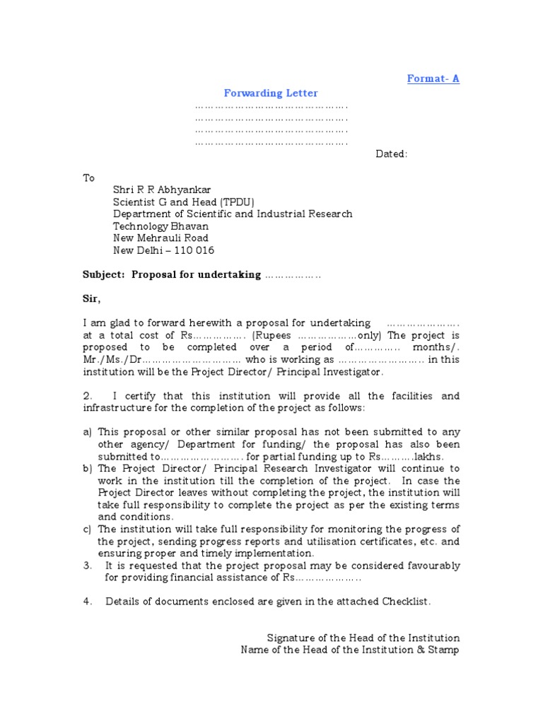 Project Proposal Forwarding Letter | PDF | Business | Technology ...