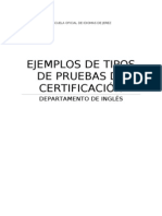 Ejemplos de Tipos de Pruebas de Certificación: Departamento de Inglés