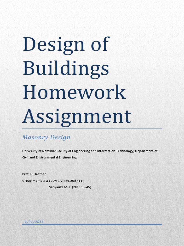 Masonry Wall Design Assignment EC6 | PDF | Engineering | Teaching ...