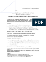 Chamada Pública - Gestor Ambiental - Feira Cultural da Sustentabilidade