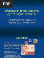 Introduction To The Romantic Age of English Literature: A Presentation For English 2323 Prepared by Dr. Brenda Cornell