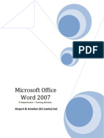 MS Word 2007 Training PDF