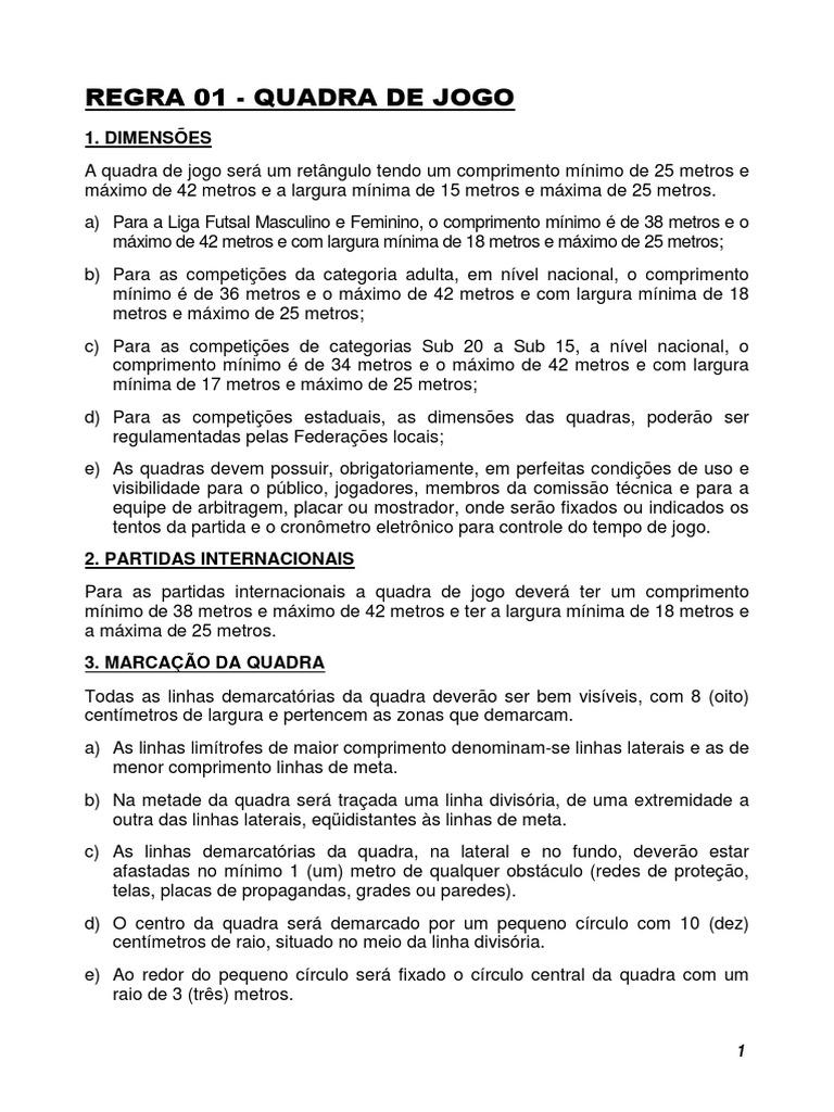 REGRAS DE FUTSAL.pdf Tempo Juiz (Esportes)