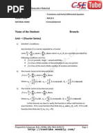 Name of The Student: Branch: Unit - I (Fourier Series) : Engineering Mathematics Material