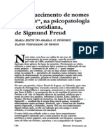 Esquecimento Dos Nomes Na Psicopatologia Da Vida Cotidiana