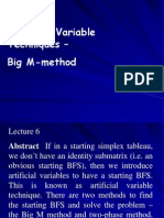 Artificial Variable Techniques - Big M-Method