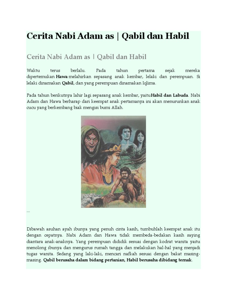 Cerita Nabi Adam As Pdf