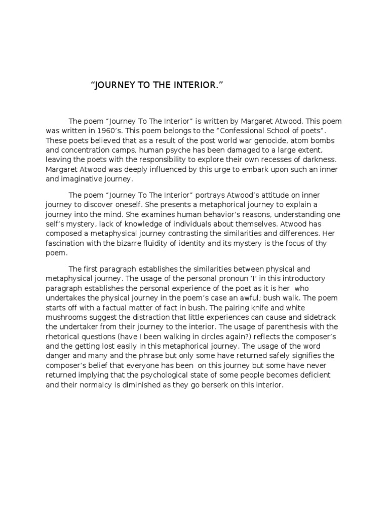 Journey To The Interior Poetry Metaphysics Of Mind