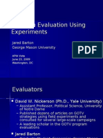 Program Evaluation Experimentation
