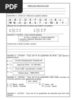 Simulado de Português - 3ºano 2013