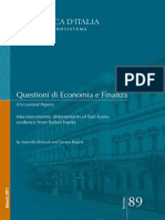 Questioni Di Economia e Finanza: Macroeconomic Determinants of Bad Loans: Evidence From Italian Banks