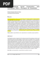 Responsabilidade Social Corporativa - Uma Investigacao Sobre a Percepcao Do Consumidor 1