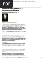 República Velha (1889-1930) - Coronelismo e oligarquias