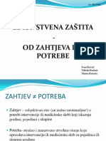 Zdravstvena Zaštita - Od Zahtjeva Do Potrebe