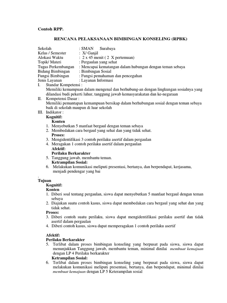Contoh RPP | PDF