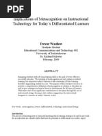Download Implications of Metacognition on Instructional Technology for Todays Differentiated Learners by ecmm SN16975400 doc pdf