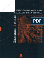 Emmanuel Levinas-De Otro Modo Que Ser o M S All de La Esencia PDF