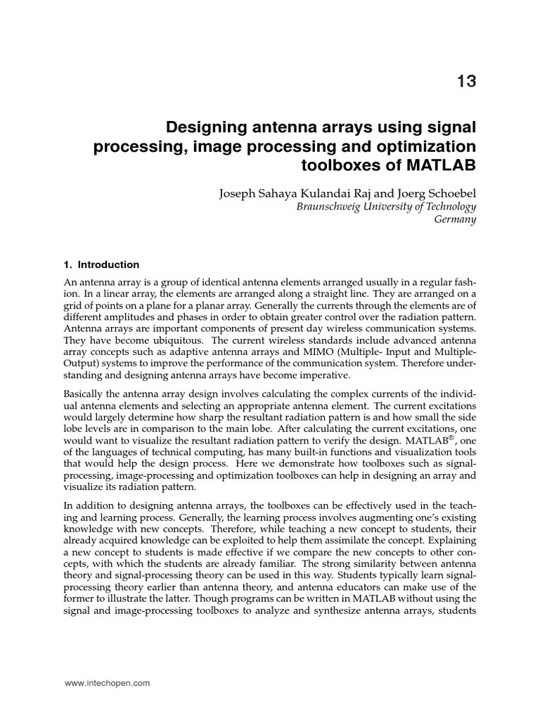 InTechDesigning Antenna Arrays Using Signal Processing Image