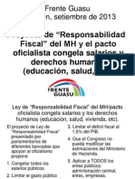 Proyecto de “Responsabilidad Fiscal” del MH y el pacto oficialista congela salarios y derechos humanos (educación, salud, etc).